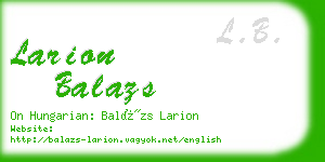 larion balazs business card